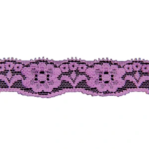 1.2cm Nylon Lycra Spandex Elastic Flower Lace Ribbon