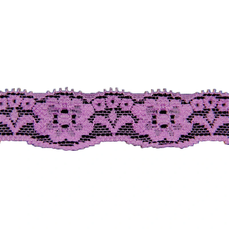 1.2cm Nylon Lycra Spandex Elastic Flower Lace Ribbon
