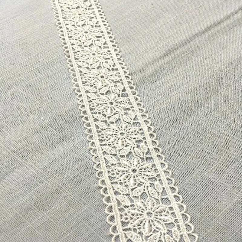 Fashion African French Embroidery Cotton/Polyester Lace Trim For Garments And Home Textile