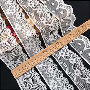 Fashion hot sale different styles 5.5*100cm black&white french eyelash floral lemo lace