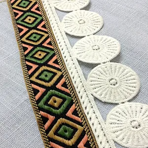 2019 embroidery knit  lace trim for lace dress