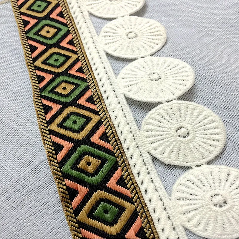 2019 embroidery knit  lace trim for lace dress