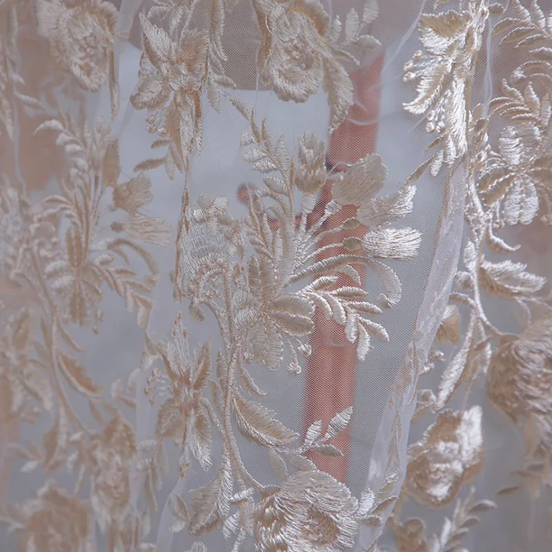 African Lace Fabric Bridal Wedding Beautiful 3D Flowers Lace High Quality nigerian mesh lace fabric