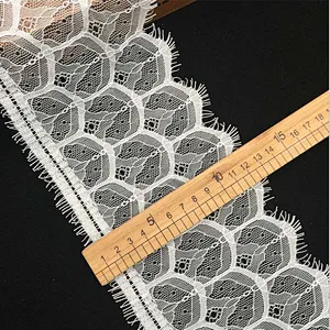 Fashion hot sale 12.5*300cm 100%  nylon french eyelash lace trim