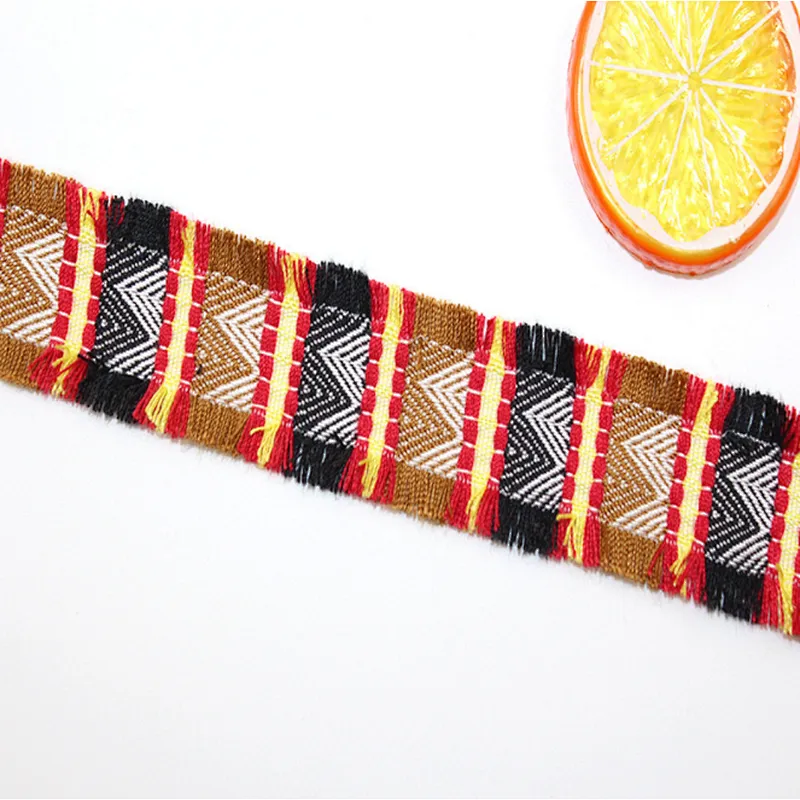 classic 3cm african ribbon tassel woven lace trim
