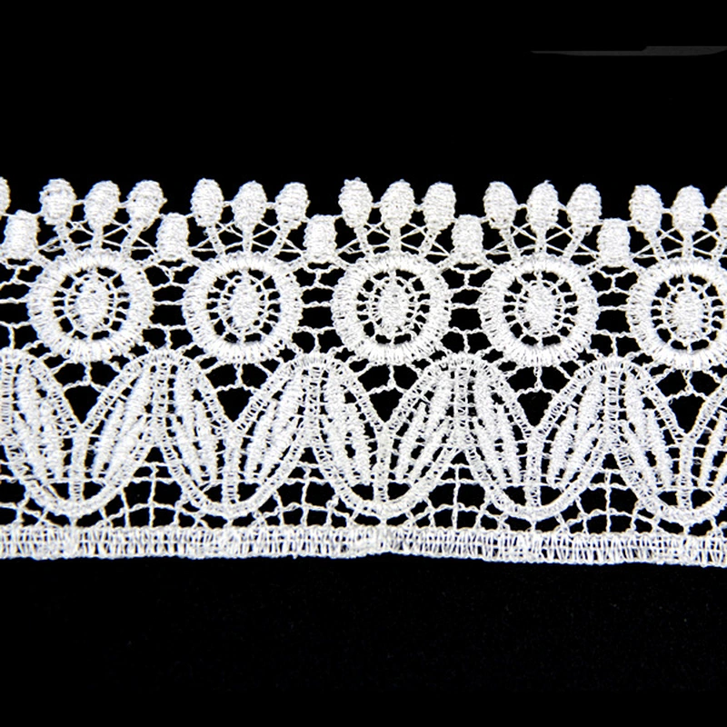 2018 Free sample 5.2CM Polyester Embroidery Chemical Lace Trim for Cloth Decoration