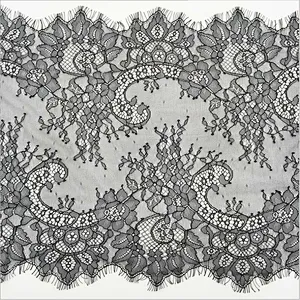 Fashion hot sale 35*300cm 100%  nylon french eyelash lace trim