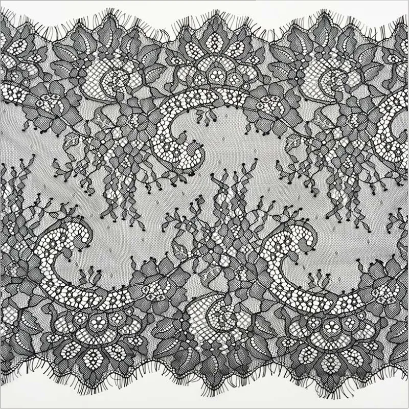 Fashion hot sale 35*300cm 100%  nylon french eyelash lace trim