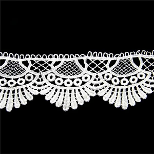 3.5cm  100% Polyester Chemical Embroidery  Lace Trim