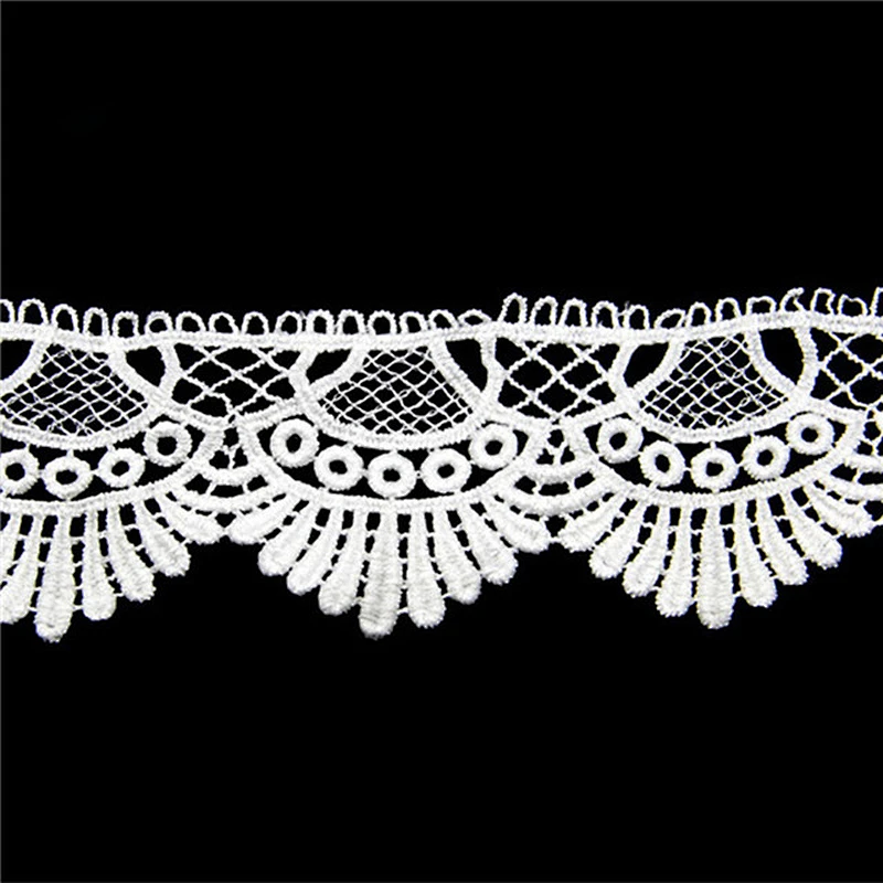 3.5cm  100% Polyester Chemical Embroidery  Lace Trim
