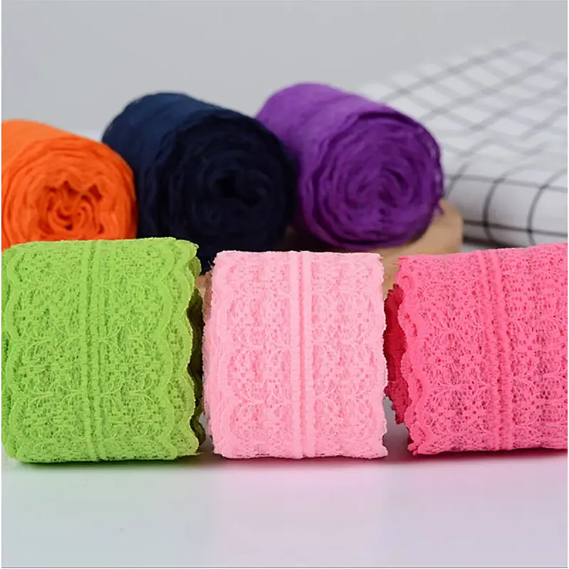 4.5cm no-elsatic nylon lingerie lace for Pillow Decoration