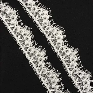 Fashion hot sale 5*300cm 100%  nylon french eyelash lace trim