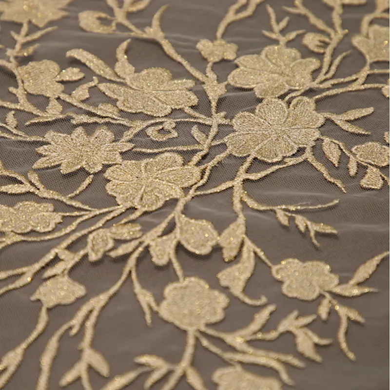 3D african lace fabric 2018 embroidery mesh tulle lace fabric flower pattern