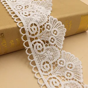 100%cotton chemical lace trim with high quality for garments decoration