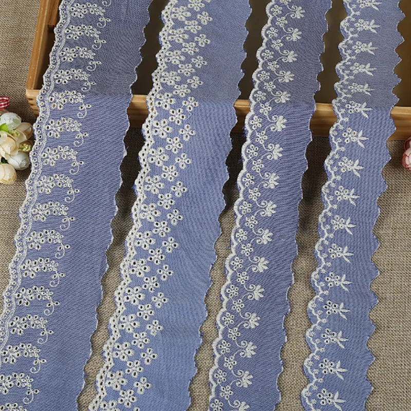 wholesale different size african french  embroidery cotton  lace trim