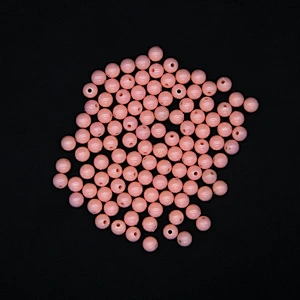 Pink Color Spherical 7mm with One Hole Plastic ABS Beads