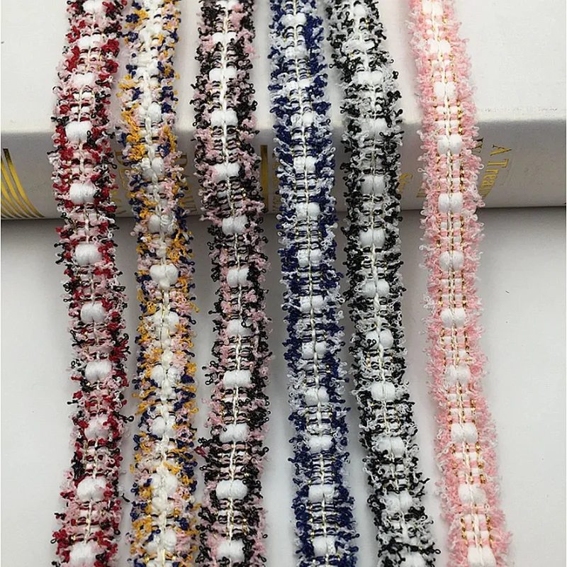 african 2CM mixed color woven ribbon lace