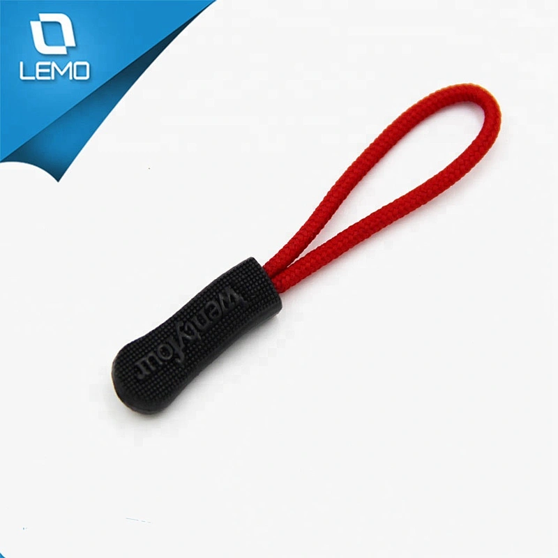 Factory price printed logo plastic rubber zipper puller