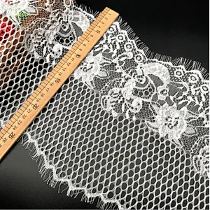 New Design 300*26cm Guipure Eyelash Border French Lace For Bridal Dress
