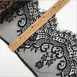 Fashion hot sale 19*300cm 100%  nylon french eyelash lace trim