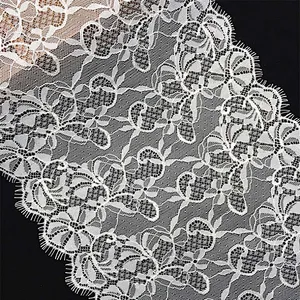 Fashion hot sale 25*300cm 100%  nylon french eyelash lace trim