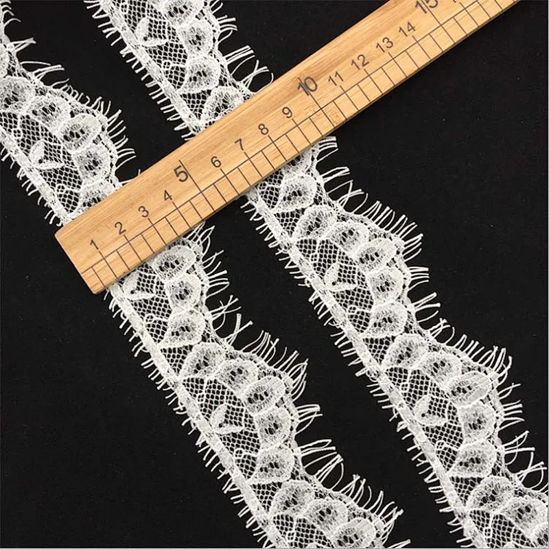 Fashion hot sale 5*300cm 100%  nylon french eyelash lace trim