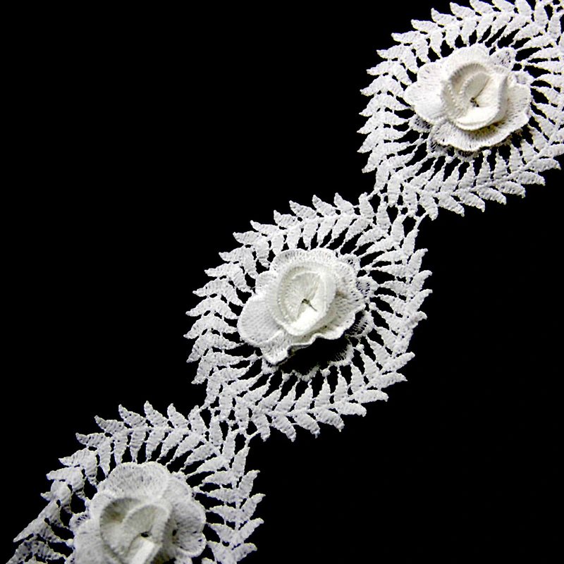 10cm  100% Polyester Chemical Embroidery Lace Trim