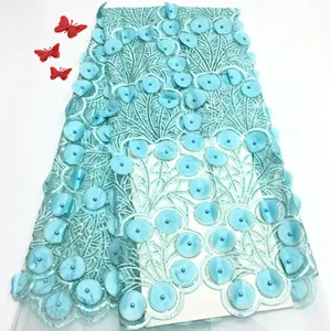 2019 new fashion laser beaded French three-dimensional embroidery wedding lace fabric
