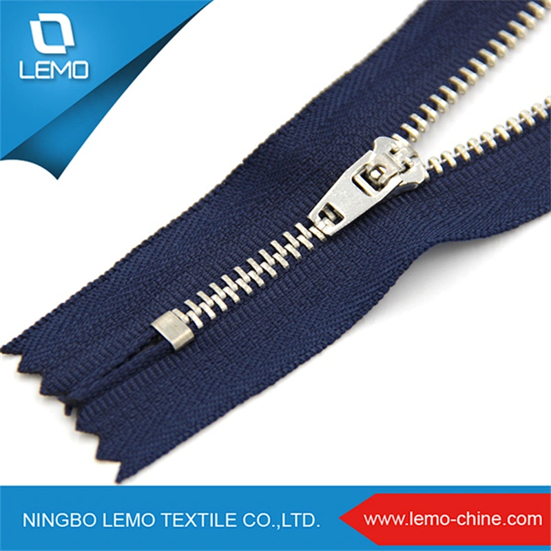 5# plating white nickel shinny silver teeth metal brass zipper