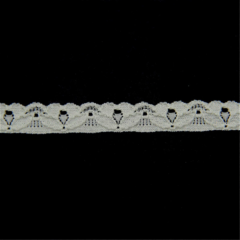 1.4cm Scalloped Vintage Elastic Floral Nylon Elastic Lace Ribbon Trimming for Decoration Craft
