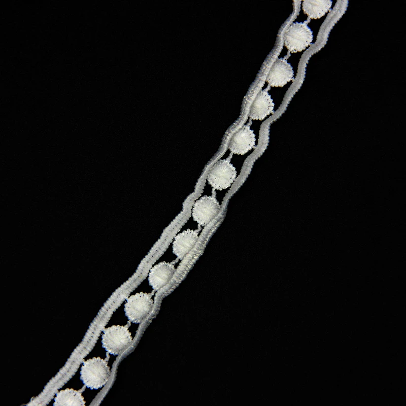 2cm Successive Pure Round Patterns Milk Yarn Lace