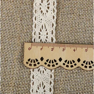 Hot Sale 2cm Different Styles High Quality Hollow  Lace Trim Cheap 100% Cotton Embroidery Lace Trim for Dress