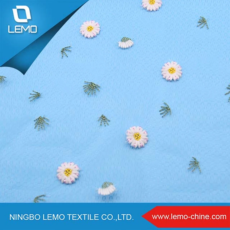 3d Flower Embroidered Chemical Lace Fabric