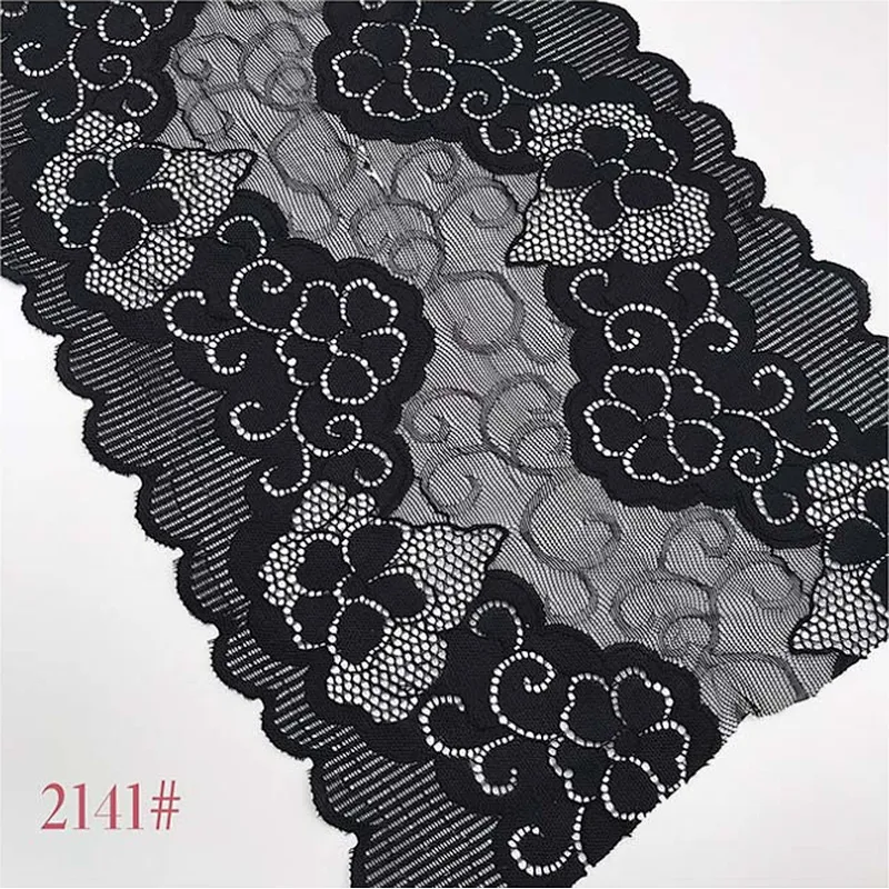 Fashion hot sale 22*300cm black&white french eyelash floral lemo lace