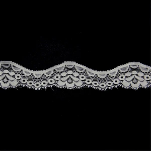 1.5cm White Stretch Floral Scallop Lace Trim