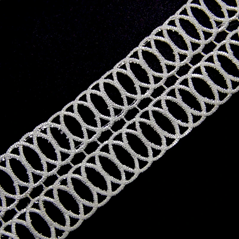 10.8cm  100% Polyester Chemical Embroidery Lace Trim