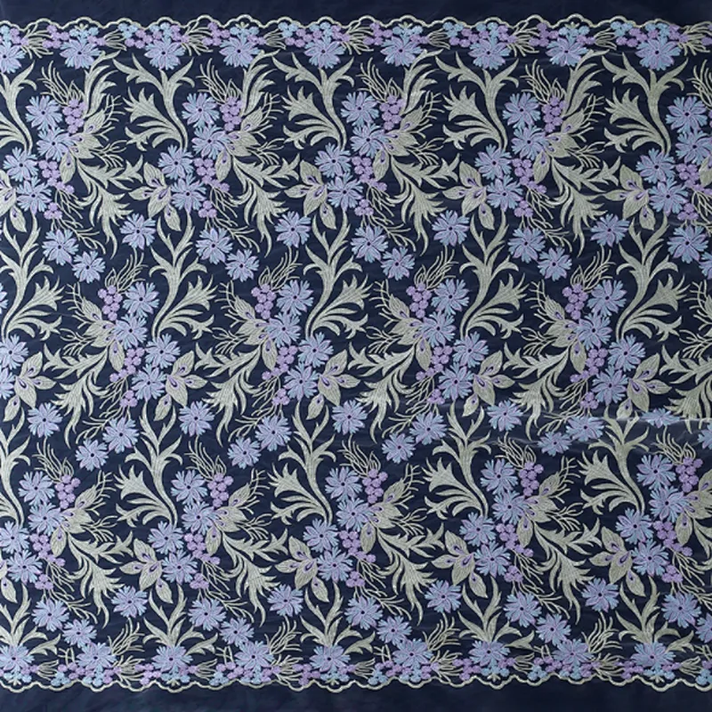 Wholesale  135cm Width African Mesh Embroidery Bridal Lace Fabric