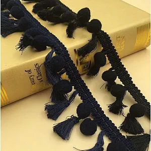 african plush balls color tassel lace trim for dress