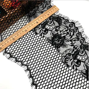 New Design 300*26cm Guipure Eyelash Border French Lace For Bridal Dress