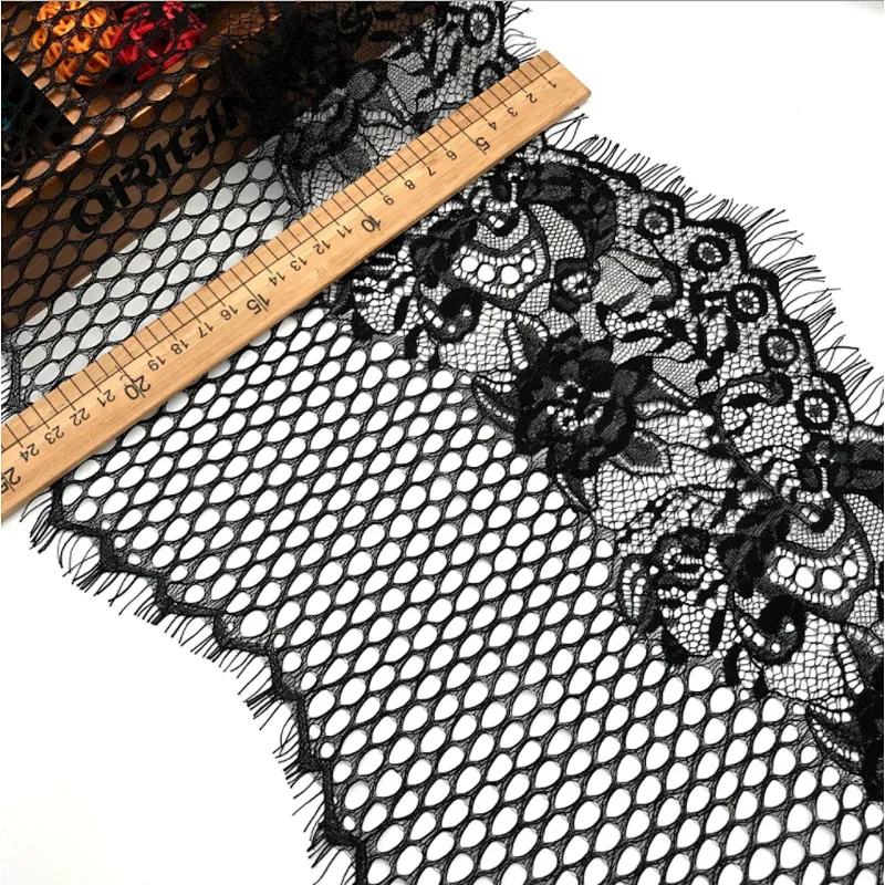 New Design 300*26cm Guipure Eyelash Border French Lace For Bridal Dress