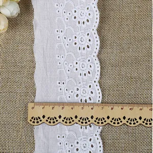 fashion african cheap cotton white bridal tc lace trim