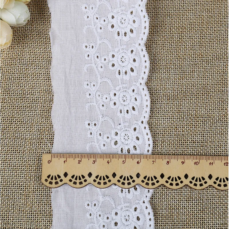 fashion african cheap cotton white bridal tc lace trim