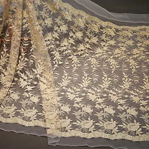 French Organza Lace Fabric African Tulle Mesh Lace Fabric For Nigeria Party Dress