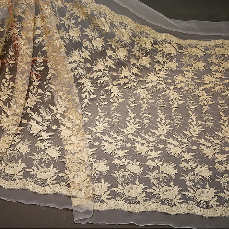 French Organza Lace Fabric African Tulle Mesh Lace Fabric For Nigeria Party Dress