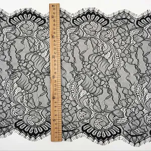 Fashion hot sale 32*300cm 100%  nylon french eyelash lace trim