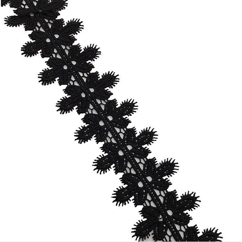 OEM Custom Polyester Cotton African French Chemical Embroidered Lace Trim
