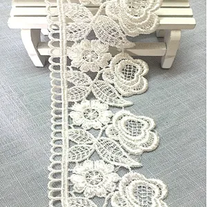 OEM service african different types of polyester embroidery cotton lace trim