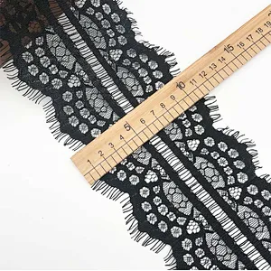 Fashion hot sale 11*300cm 100%  nylon french eyelash lace trim