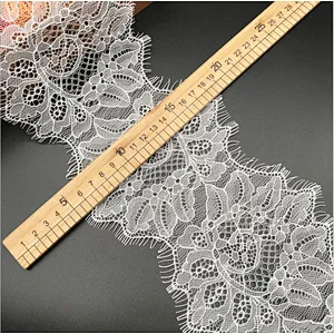 Fashion hot sale 15*300cm 100%  nylon french eyelash lace trim