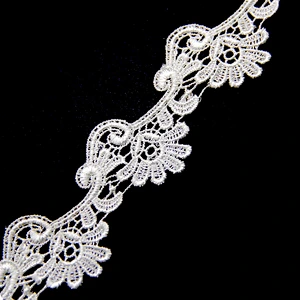 6.3cm  100% Polyester Chemical Embroidery Lace Trim